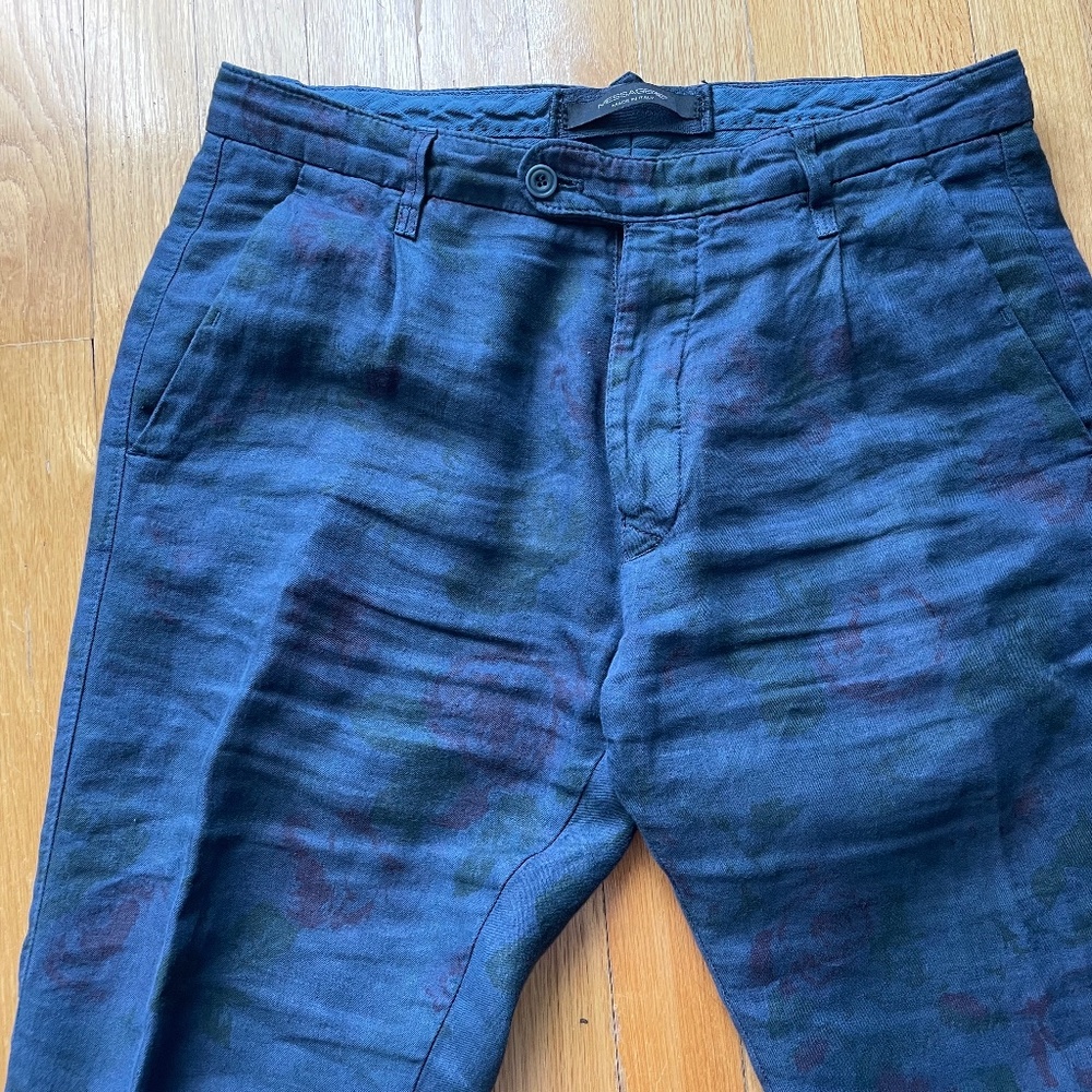 $420.00 MESSAGERIE 100% LINEN SLIM PANTS SIZE 30, M/ITALY EXCELLENT CONDITION